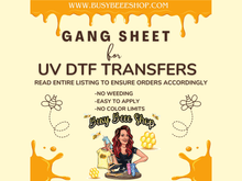 Load image into Gallery viewer, CUSTOM UV DTF GANG SHEET- DOUBLE SIDED