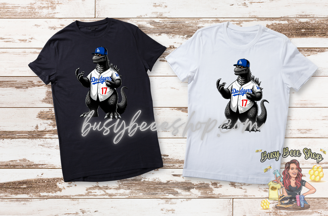 Dodgers black Godzilla T-shirt