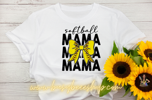 Softball Mama Bow T- Shirt