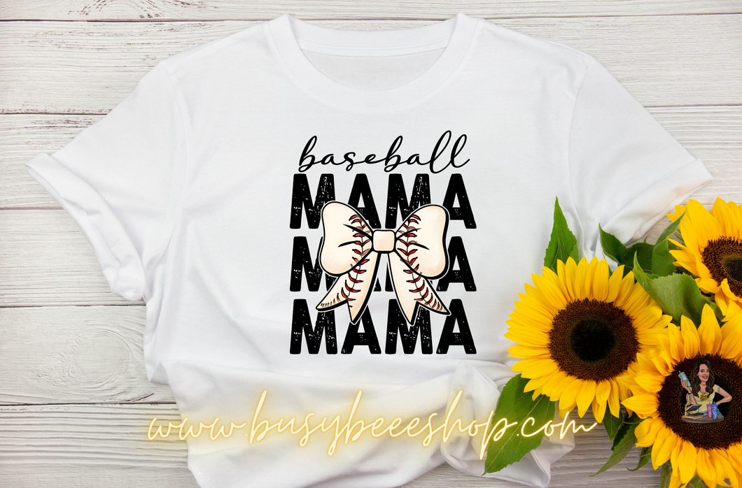 Baseball Mama Bow T- Shirt