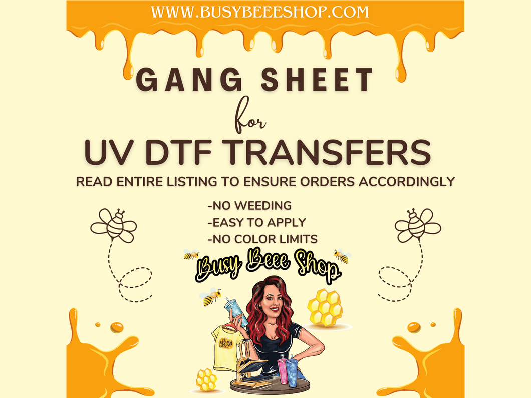 CUSTOM UV DTF GANG SHEET- DOUBLE SIDED