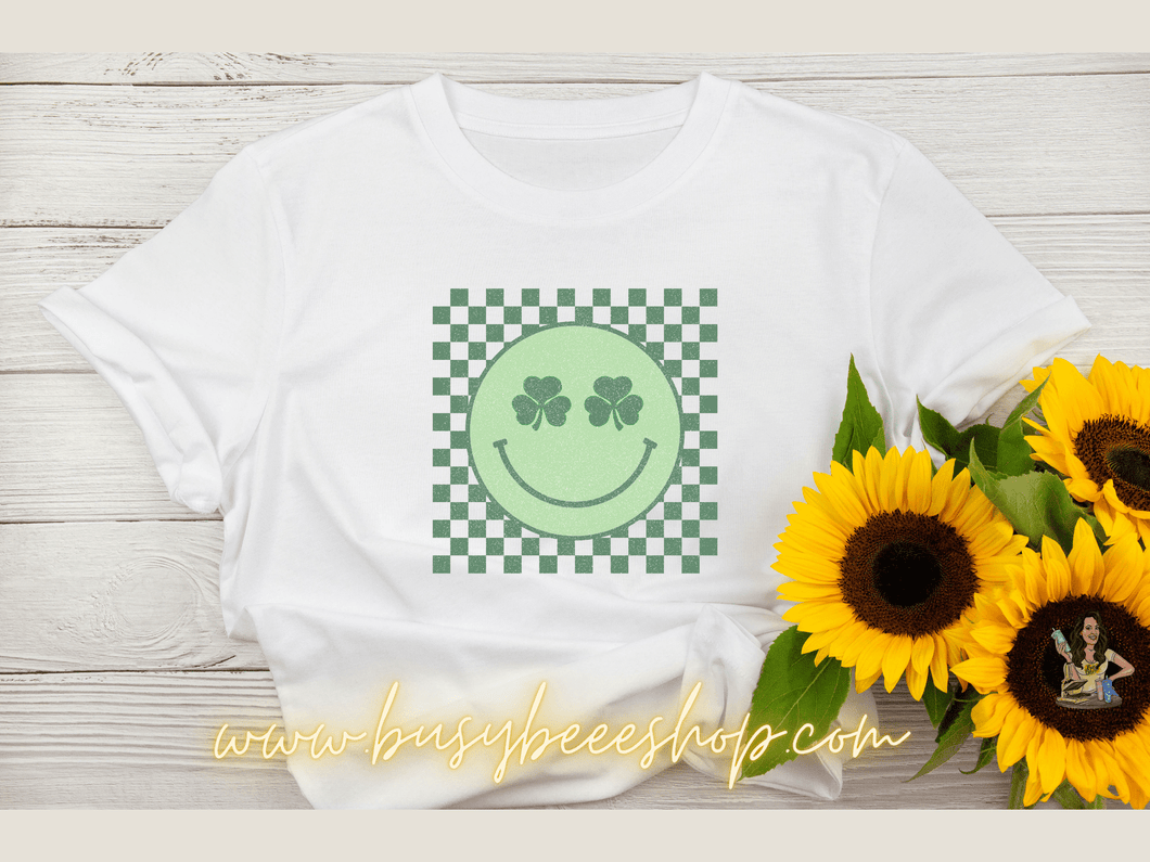 Checkered Smiley T- Shirt