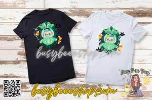 Spooky Green Mirror Pink Labubu T-Shirt