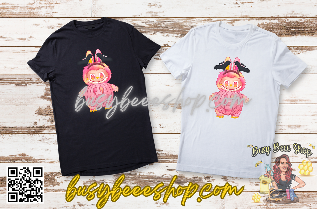 Spooky Pumpkins Pink Labubu T-Shirt