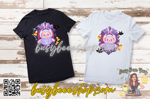 Spooky Purple Mirror Labubu T-Shirt