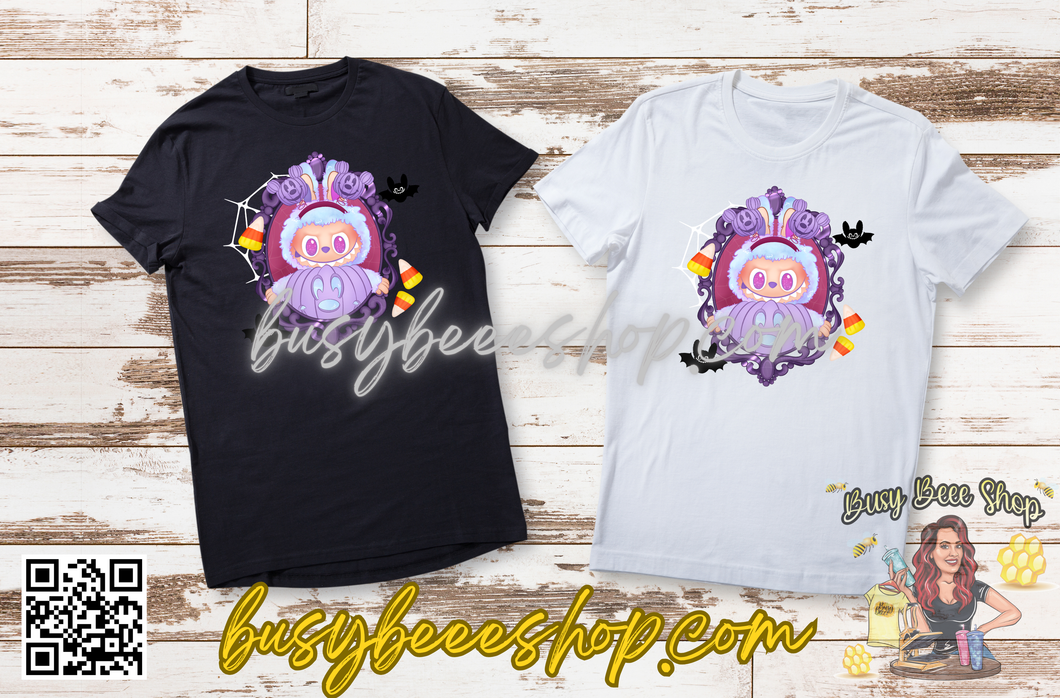 Spooky Purple Mirror Labubu T-Shirt