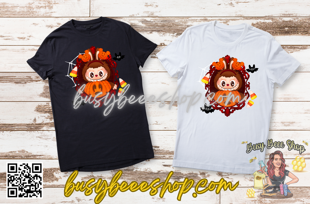 Spooky Red Mirror  Brown Labubu T-Shirt