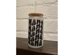 Mama 16oz frosted glass