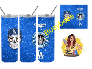 Los Angeles Dodgers Tumbler Wrap, 20oz Skinny Tumbler Straig