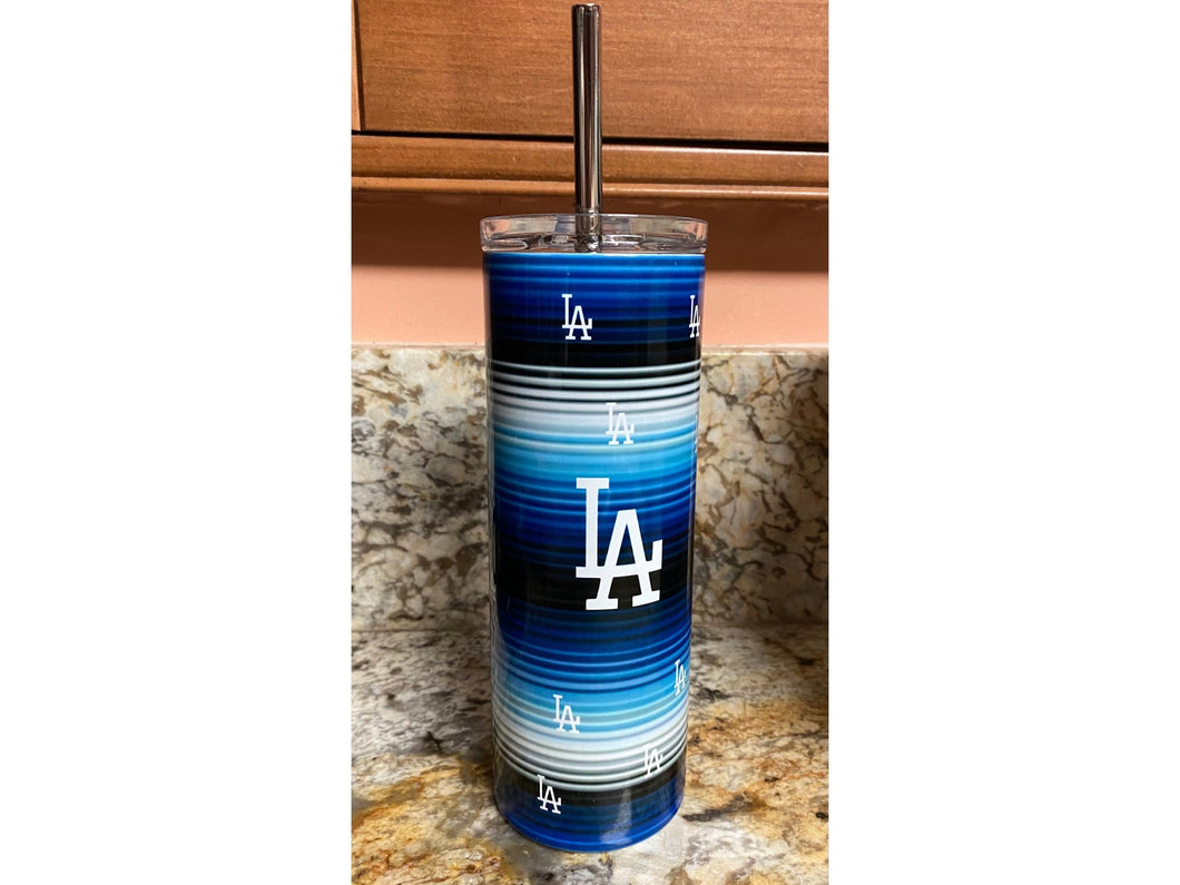 Blue LA serape tumbler