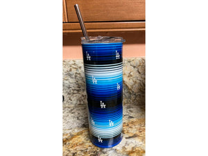 Blue LA serape tumbler